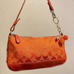 Coach Signature Rare Orange Demi Hamptons Purse
